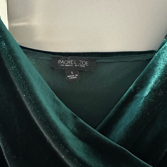 Emerald Green Rachel Zoe Velvet Dress Size Small - Picture 5 of 6